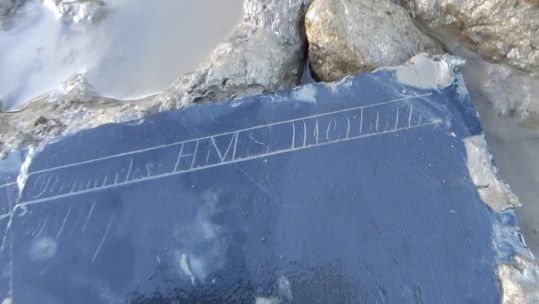 HMS Merlin log slate discovery found in River Thames 06012022 CREDIT Nicola White