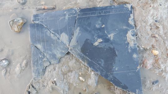 HMS Merlin log slate found in River Thames