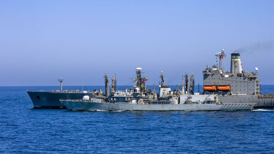 Cover image: HMS Montrose refuels from the USNS Big Horn while on the exercise off Oman (Picture: Royal Navy).