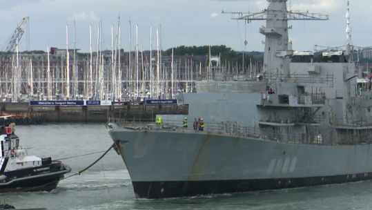 HMS Northumberland decommissioned warship makes final Portsmouth departure (Picture: BFBS)