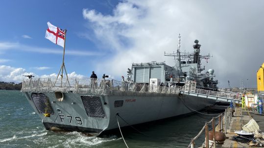 HMS Portland leaves Devonport after 4-year revamp 