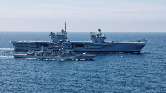 HMS Prince Of Wales alongside HMS Lancaster Declared Fully Operational 29092021 Credit Royal Navy.jpg