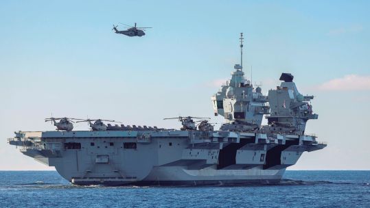 HMS Prince Of Wales seen from HMS Portland 24022024 CREDIT MOD