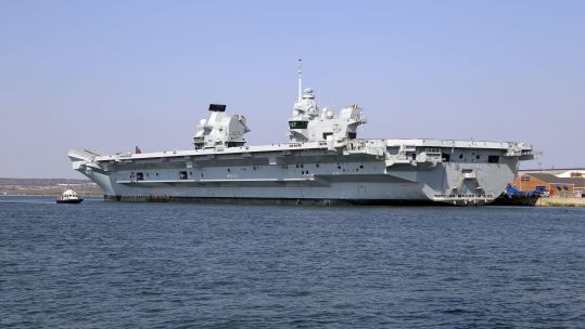 HMS Prince of Wales in Portsmouth Harbour