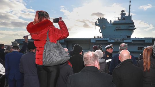 HMS Prince of Wales leaves Liverpool 060320 CREDIT ROYAL NAVY