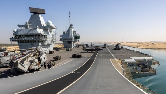 HMS Prince of Wales led the CSG25 through the Suez Canal