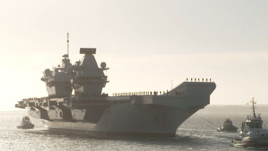 HMS Prince of Wales returns to Portsmouth after Westlant 23