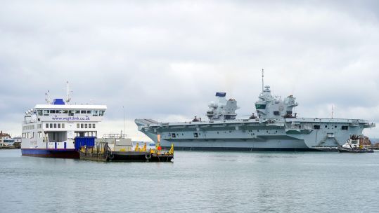 HMS Prince of Wales sails from Portsmouth