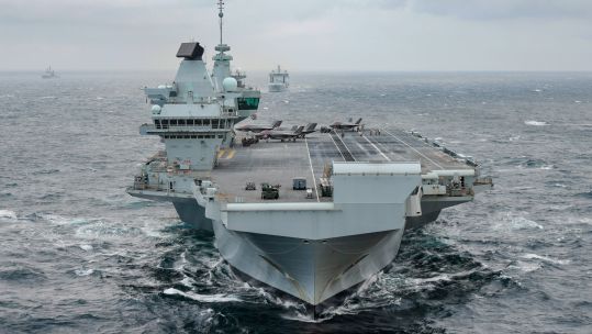 HMS Prince of Wales with F-35B Lightning jets on deck 24102024 CREDIT MOD