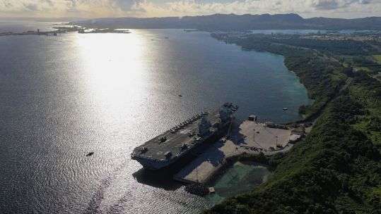 HMS Queen Elizabeth Docks In Guam For Maintenance (Picture: HMS Queen Elizabeth).