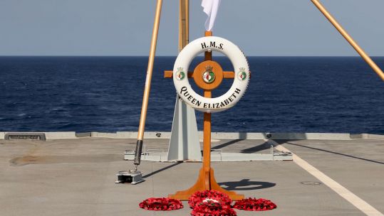 HMS Queen Elizabeth Remembrance service (Picture: MOD).