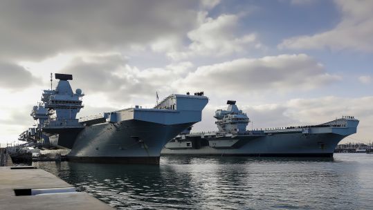 HMS Queen Elizabeth and HMS Prince of Wales, come together in their home port of Portsmouth for the first time Ben Corbett won Best Maritime Image