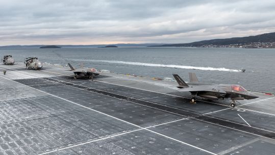 HMS Queen Elizabeth and the UK Carrier Strike Group arriving in Oslo, Norway