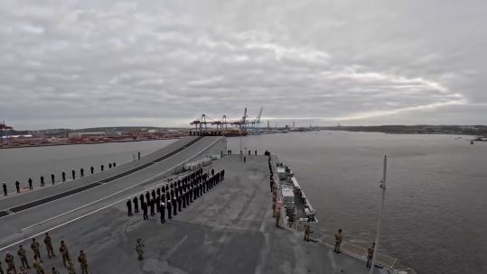 HMS Queen Elizabeth arrives in Gothenburg, Sweden