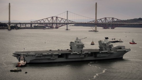 HMS Queen Elizabeth at Forth Bridge