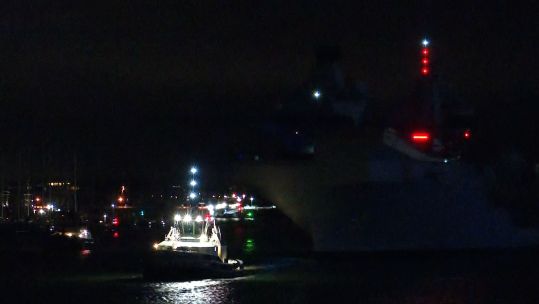 HMS Queen Elizabeth dark departure into the Solent 29012023 CREDIT BFBS.jpg
