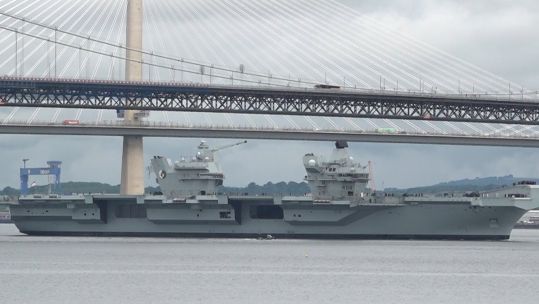 HMS Queen Elizabeth is heading out to sea after repair work in Scotland