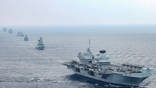HMS Queen Elizabeth leads other ships on Carrier Strike Group 21 (Picture: MOD).
