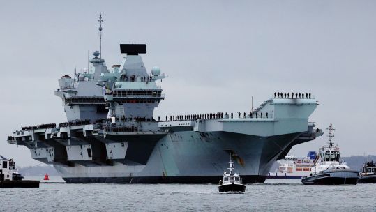 The carrier, seen here in her home port of Portsmouth in 2022, is being prepped to resume frontline duties