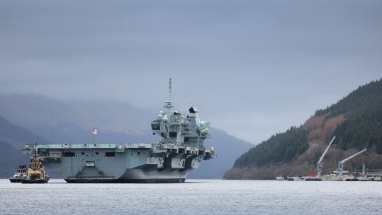 HMS QE in Clyde 14 March 2022.