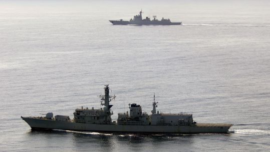 HMS Richmond (foreground) accompanies Chinese destroyer Jiaozuo through the English Channel 100824 CREDIT Royal Navy.jpg