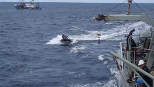 HMS Severn seaboat returning from trip CREDIT ROYAL NAVY