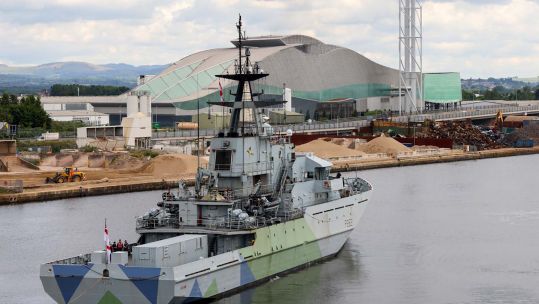 HMS Severn ships entry Cardiff CREDIT ROYAL NAVY