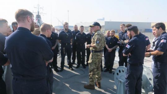 HMS Shoreham's Company in Bahrain 030120 CREDIT ROYAL NAVY