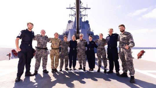 The crew of HMS Spey has been working alongside HMAS Sydney