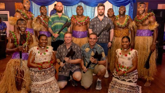 HMS Spey personnel with Fiji Navy personnel (Picture: Royal Navy).