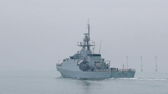 HMS Spey sets sail from Portsmouth