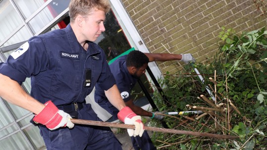 HMS Sultan sailors help out Crofton Hammond School CREDIT ROYAL NAVY