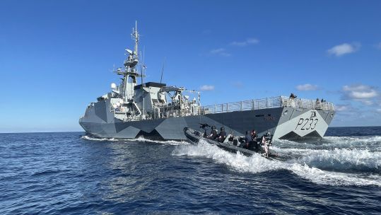 HMS Tamar during Exercise Bersama Shield off Malaysia coast DATE UPLOADED 010422 CREDIT ROYAL NAVY.