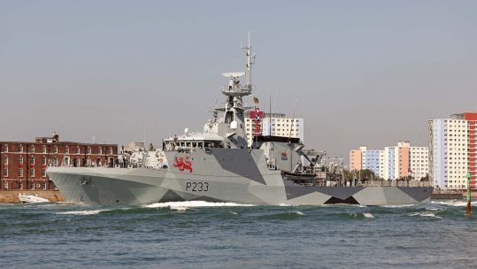HMS Tamar leaving Portsmouth for forward deployment to Indo-Pacific 070921 CREDIT ROYAL NAVY