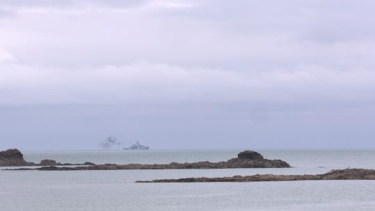 HMS Tamar patrolling waters off Jersey.