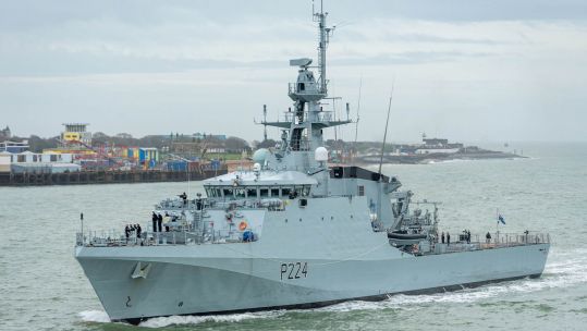 Cover Image: HMS Trent sails into Portsmouth harbour (Picture: Royal Navy).