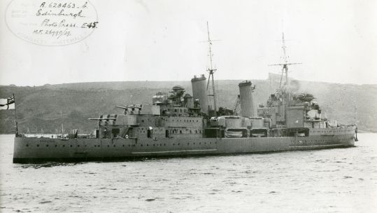 HMS Edinburgh taken during the Second World War CREDIT The National Museum of the Royal Navy
