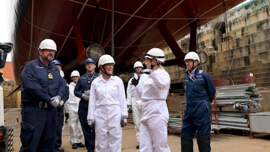 HRH Duchess Edinburgh visits HMS Daring Upkeep period HMNB Portsmouth 110423 CREDIT ROYAL NAVY
