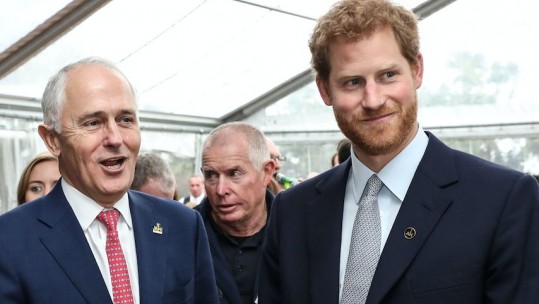 Prince Harry with Malcolm Turnbull