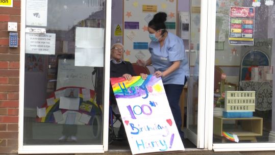 Harry Melling turns 100 during coronavirus lockdown 180420 CREDIT BFBS