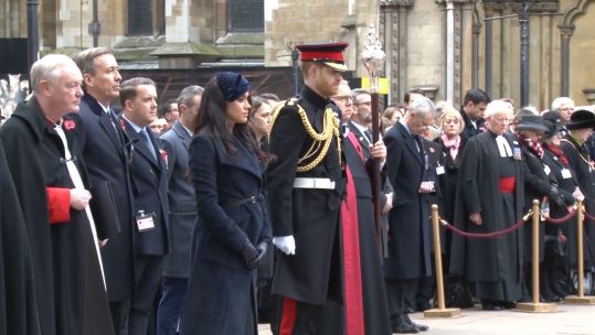 Harry and Meghan at Field of Remembrance 071119 CREDIT BFBS.jpg 