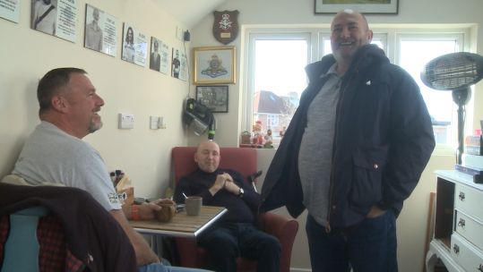Having a laugh at Veterans' Hub.