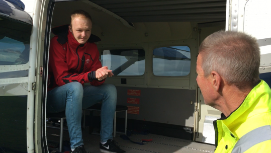 Adam Sat In Skydive Plane