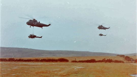 Helicopter movements Falklands War. Credit: Kevin Lambert