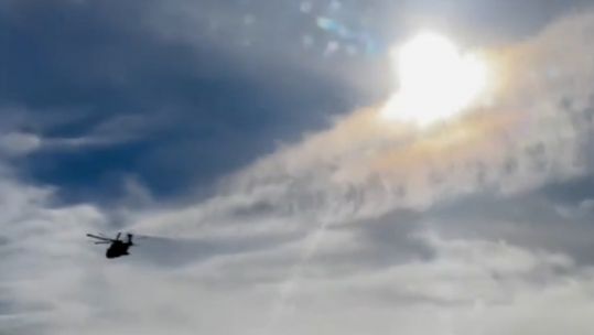 Helicopter contrails from an 845 NAS helicopter on return from Norway (Picture: 845 Naval Air Squadron).