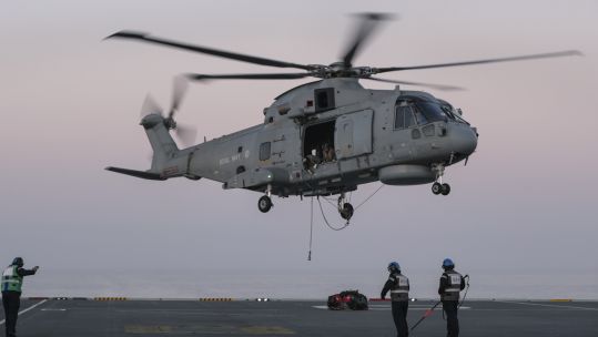 Cover image: Helicopter from 824 Naval Air Squadron on board HMS Queen Elizabeth (Picture: Royal Navy).