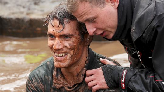 Henry Cavil during Royal Marines Commando Challenge