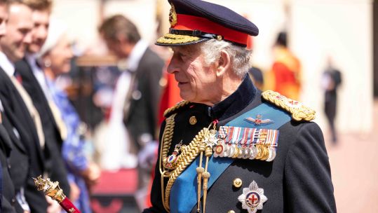 His Majesty The King has presented a new Sovereign’s Standard to the mounted Cavalry 15052023 CREDIT MOD