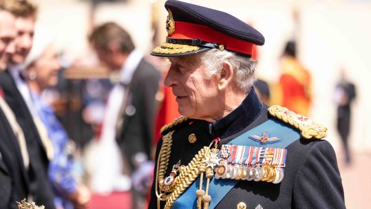 His Majesty The King presented new Sovereign’s Standard to the mounted Cavalry 150522023 CREDIT MOD