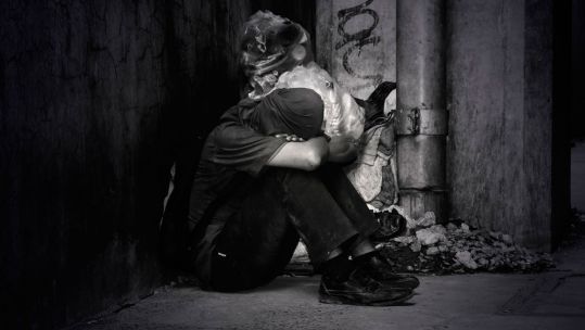 Homeless Black And White On The Streets Lonely Credit pexels.com 758794
